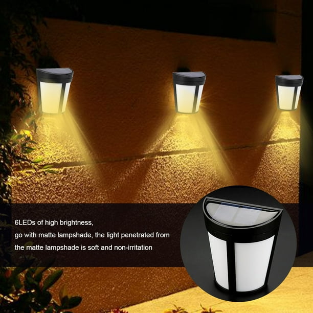 Solar Powered Wall Mount LED Light Garden Path Landscape Fence Yard Outdoor Lamp 